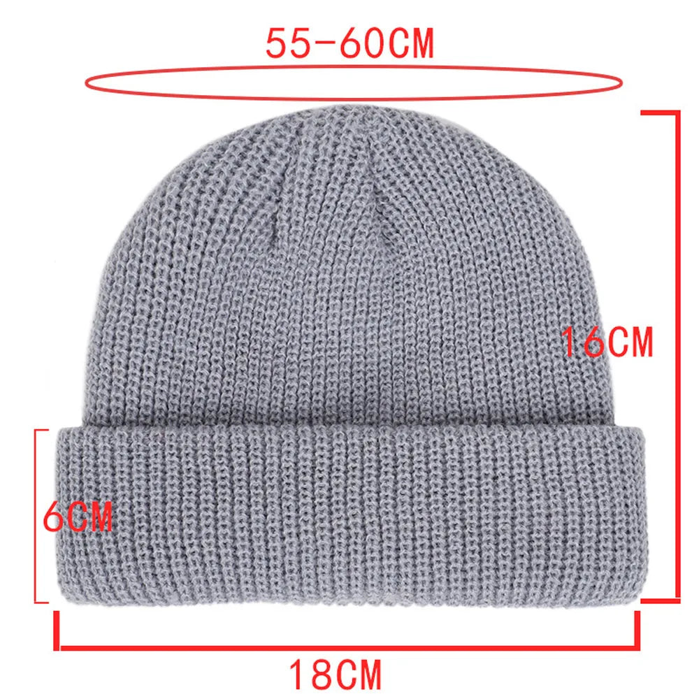 Winter Warm Beanies Wool Knitted Hat Casual Unisex Adult Men Female