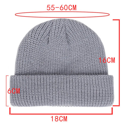 Winter Warm Beanies Wool Knitted Hat Casual Unisex Adult Men Female
