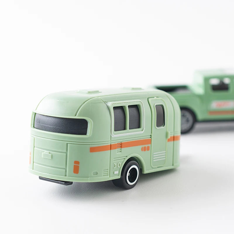 1:64 Alloy Diecast Pickup Caravan Car Miniature Model Pull Back Toy