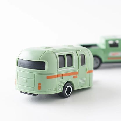 1:64 Alloy Diecast Pickup Caravan Car Miniature Model Pull Back Toy