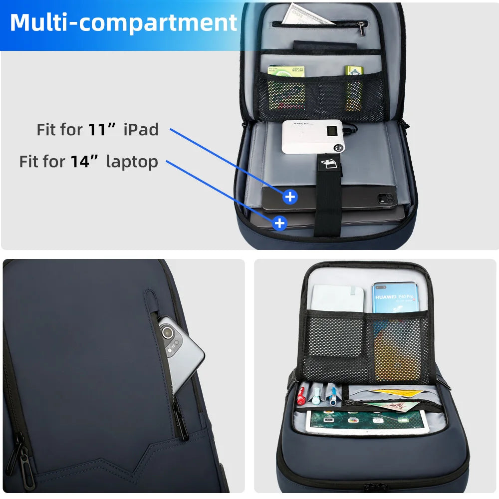 HK Slim Backpack For Men 15.6 Inch Laptop Bags Waterproof Minimalist Business Backpack With USB Charging Casual Travel Work Bag-EXPROTAS