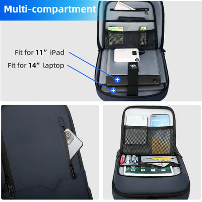 HK Slim Backpack For Men 15.6 Inch Laptop Bags Waterproof Minimalist Business Backpack With USB Charging Casual Travel Work Bag-EXPROTAS