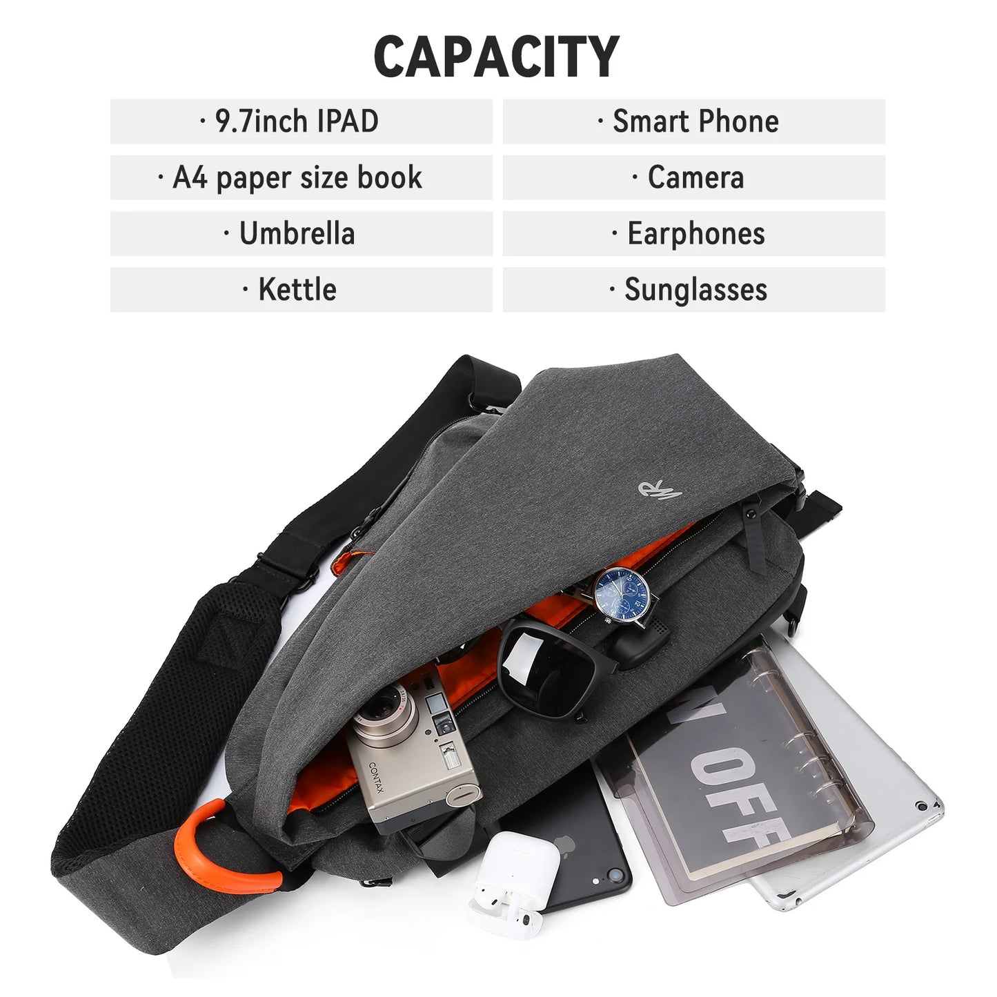 Crossbody Sling Bag Anti Theft Chest Shoulder Backpack for Men Women Travel