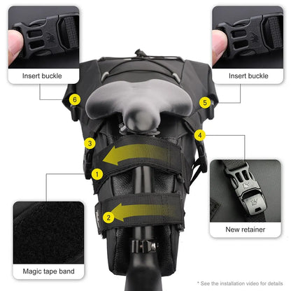 Rhinowalk Bike Saddle Bag Waterproof MTB Road Bicycle 13L Large Capacity Cycling Bag Foldabe Tail Rear Bag Trunk Accessories-EXPROTAS