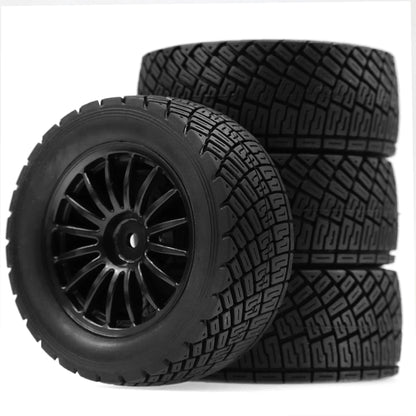 4pcs 80mm Rally Tires Wheel Rim Set for 1/10 RC Car HSP 94177 HPI WR8 Flux