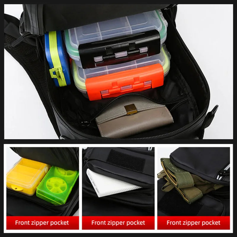 Waterproof Fishing Lure Bag Molle System Men's Multi-functional Outdoor Travel Hiking Camping Shoulder Backpack