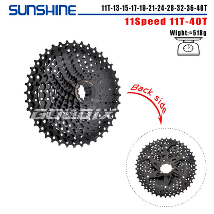 SUNSHINE MTB Cassette Shimano HG 8–12 Speed Wide Range Black Sprocket - EXPROTAS