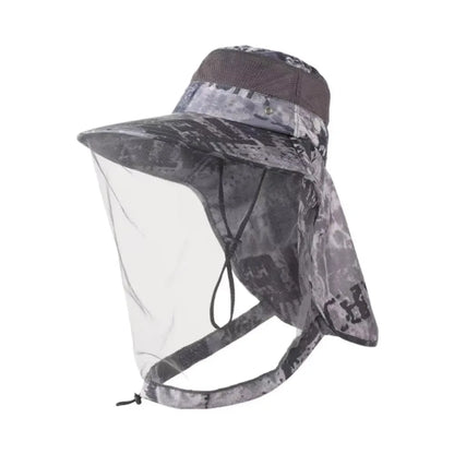 Foldable Mosquito Hat Drawstring Windproof Strap Insect Protection Net