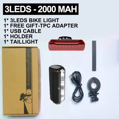 Bicycle Light Front 10000mAh USB Rechargeable Waterproof LED Bike Lamp