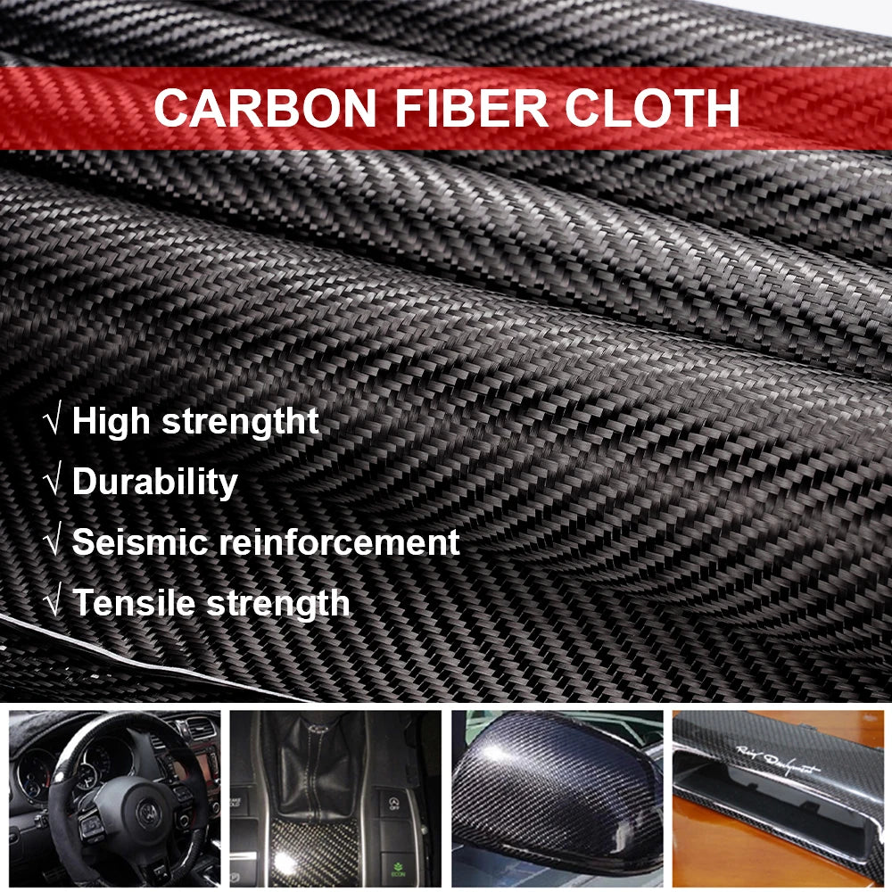 3K 200gsm Carbon Fiber Cloth 50cm/30cm wide Plain Carbon Fabric For Commercial Car Part Sport Equipment-EXPROTAS