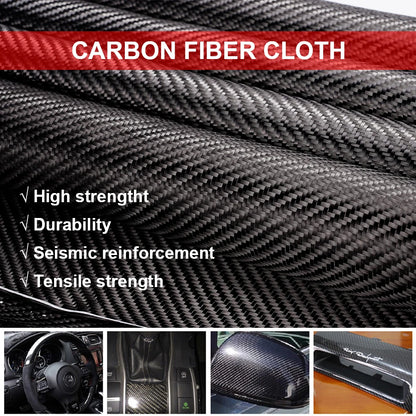 3K 200gsm Carbon Fiber Cloth 50cm/30cm wide Plain Carbon Fabric For Commercial Car Part Sport Equipment-EXPROTAS