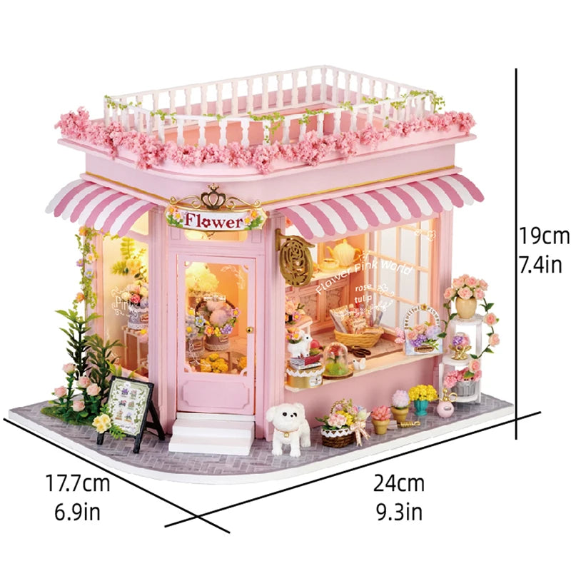 Wooden DIY Mini Dollhouse 3D Puzzle Room Kit with Furniture Birthday Gift - EXPROTAS