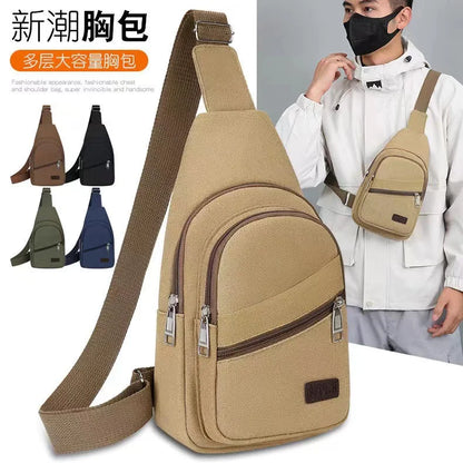 Men's Chest Bag Crossbody Sling Outdoor Travel Pack Waterproof Multi Pocket