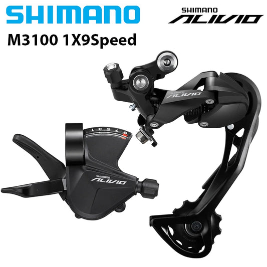 Shimano Alivio M3100 9-Speed Shifter Lever + RD-M3100 SGS Rear Derailleur Set
