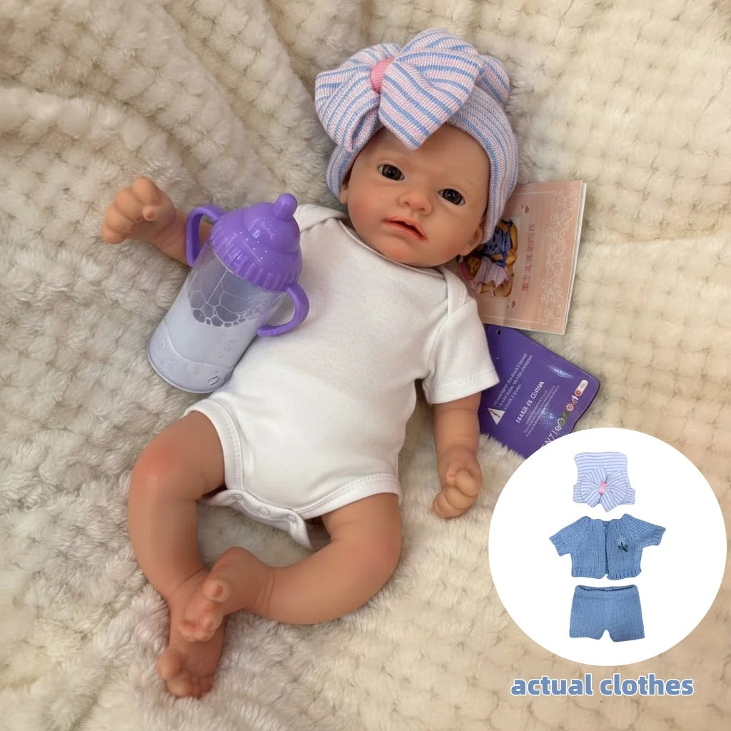 AnjoDoll 13 Inch Silicone Reborn Girl Doll Open Mouth Painted Unpainted Kit