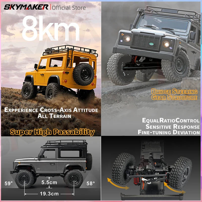 New MN99s MN98 1:12 MN Model RTR Version RC Car 2.4G 4WD RC Rock Crawler Defender Remote Control Car 1/12 RC Truck Cars Toys-EXPROTAS