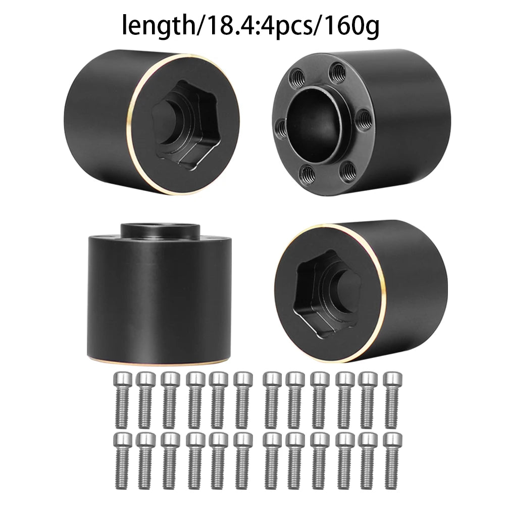 12mm Brass Wheel Weights | Hex Hub Adapter for 1/10 RC SCX10 TRX4 1.9" Rims