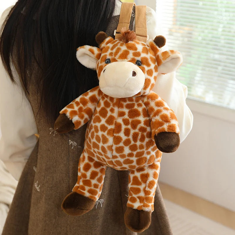 1Pc 40CM Animal Shoulders Bag Plush Toy Backpack Cute Sloth Lemur Elephant