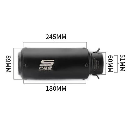 51/60mm Motorcycle Exhaust Pipe | Straight-Through Muffler for Honda/Yamaha