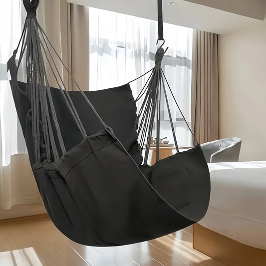 1pc Leisure Fabric Hammock Chair Outdoor Swing Chair Hammock Dormitory Hammock Chair Anti Rollover Hammock(With Storage Bag-EXPROTAS