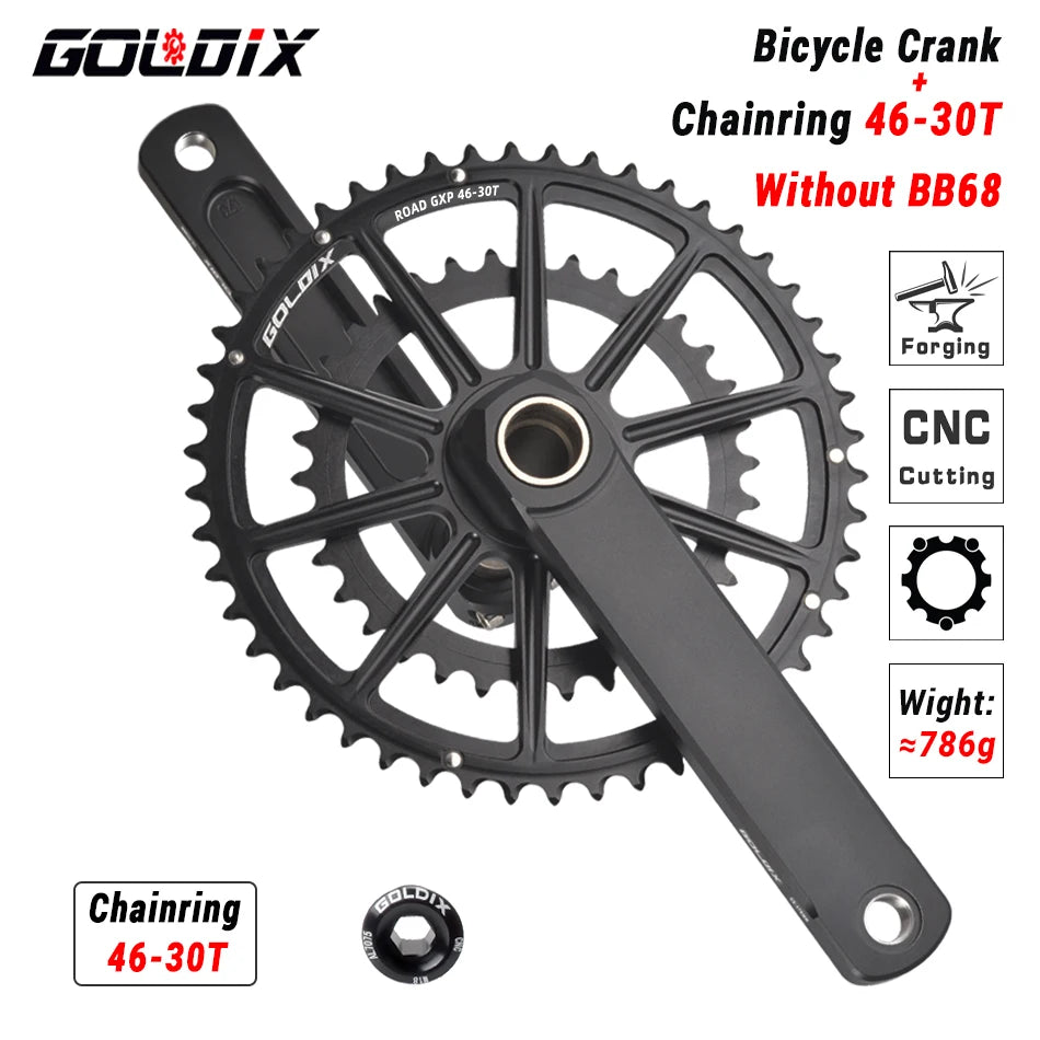 GOLDIX Ultralight Road Bike Crankset 50/34 52/36 53/39T for Shimano SRAM - EXPROTAS