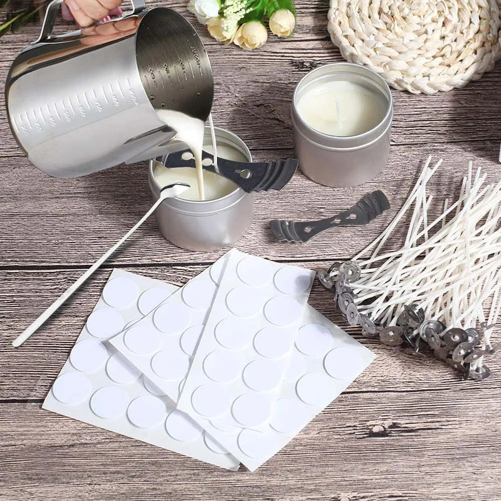 Candle Wicks Pre Waxed with Sustainers Long Tabbed for Craft Making 100pcs