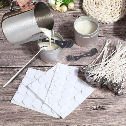 Candle Wicks Pre Waxed with Sustainers Long Tabbed for Craft Making 100pcs