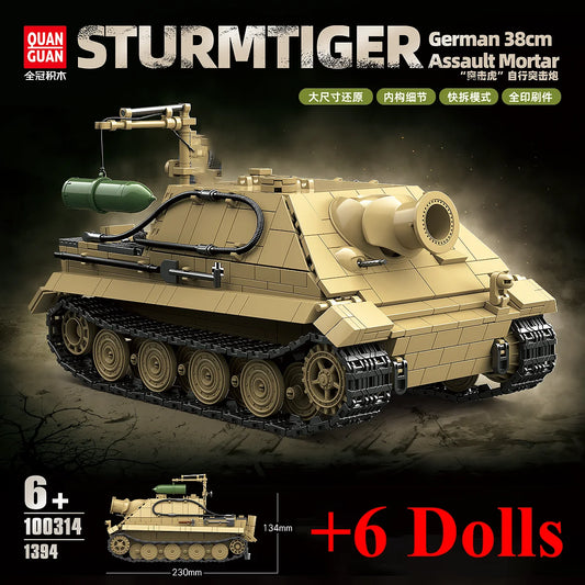 Sturmtiger WW2 German Assault Gun Building Blocks Model Military Brick Toy Gift