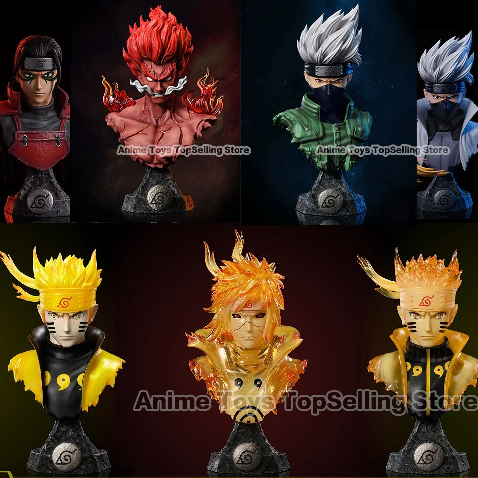 Naruto Figures Set Madara Sasuke Kakashi Minato 10-14cm PVC Statue Collectibles