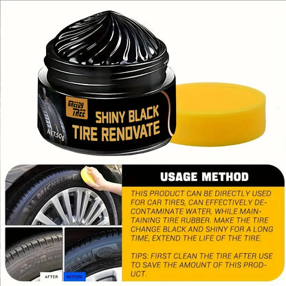 Tire Shine & Plastic Restorer Paste UV Protect Scratch Oxidation Remover