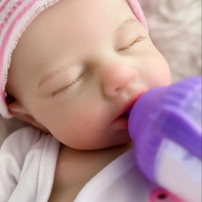 33CM Open Mouth Loulou Full Body Silicone Reborn Doll, Painted Newborn Baby Gift