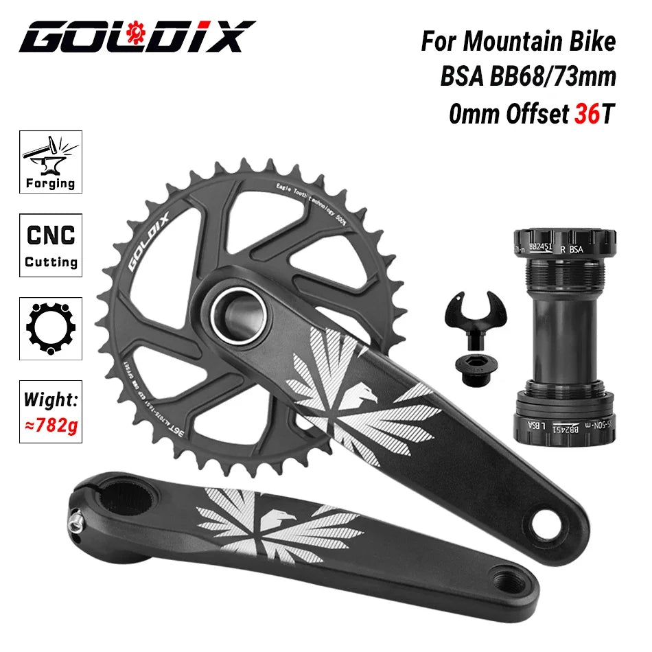 GOLDIX MTB Direct Mount Crankset 0mm Offset 170/175mm for 30–38T Chainring - EXPROTAS