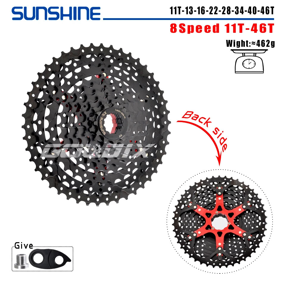 SUNSHINE MTB Cassette Shimano HG 8–12 Speed Wide Range Black Sprocket - EXPROTAS