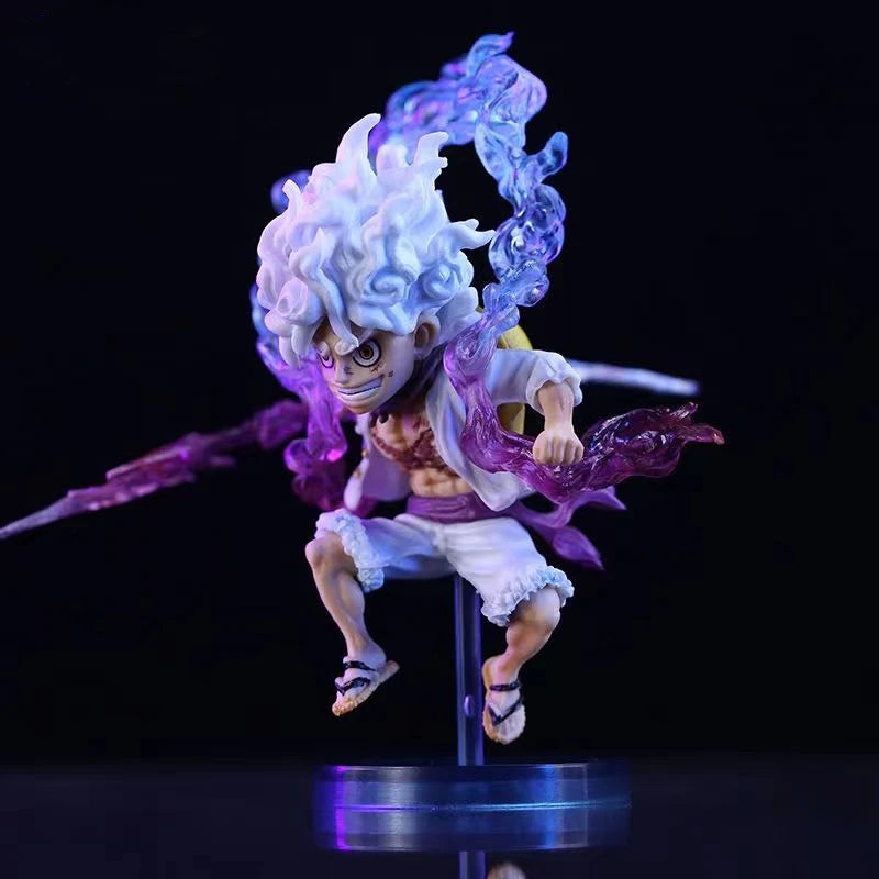 One Piece Luffy Gear 5 Mini Figure 10cm Sun God Nika Collector Model