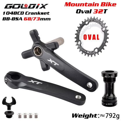 GOLDIX XT MTB Crankset 170/175mm 104BCD Wide Narrow Chainring Shimano SRAM 11–12s - EXPROTAS