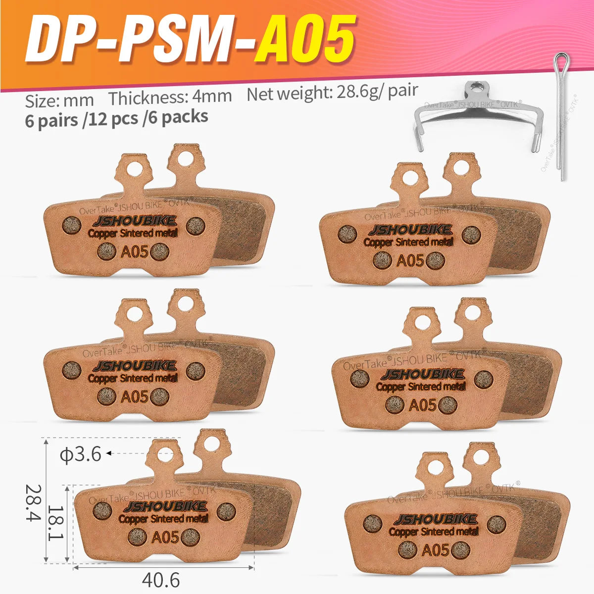 Metal Hydraulic Brake Pads for SRAM Code R RSC Avid Code by JSHOUBIKE Sintered
