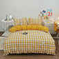 Cotton Duvet Cover 100% Cotton Bedding Set with Plaid Stripe 1 Duvet 2
