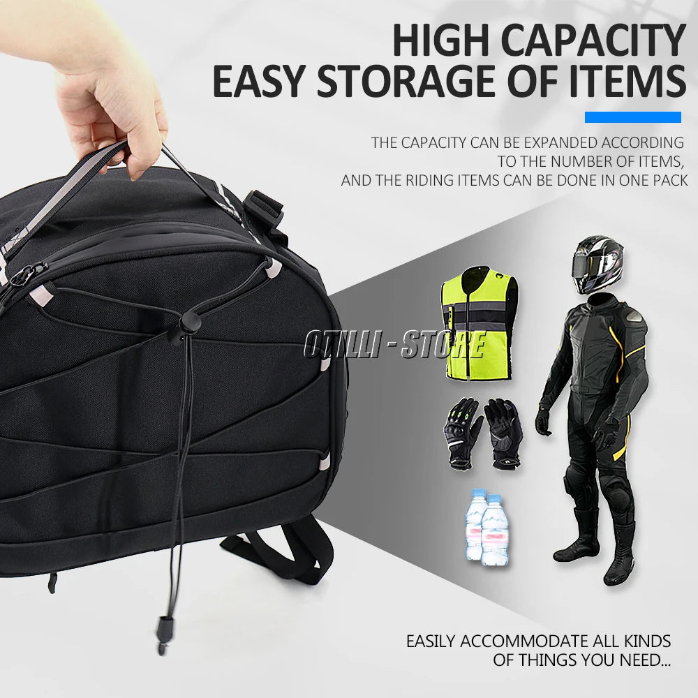 Motorcycle Tail Bag Black Waterproof 1300GS R1300 Rear Seat Luggage
