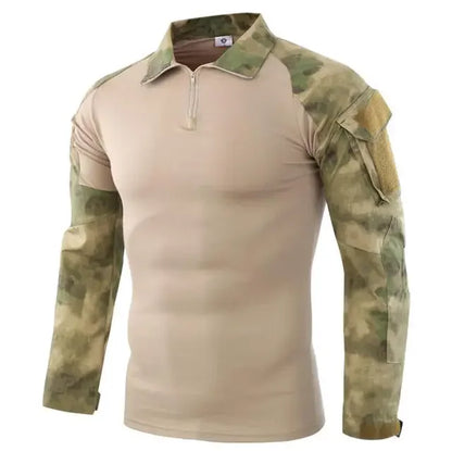 Mens Combat Military Tactical Long Sleeve Camo T-Shirt Army Shirt