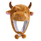Unisex Funny Bulls Head 3D Animal Decorative Hat Winter Cap for Adults