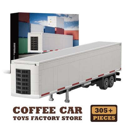 MOC Truck Head Container Trailer Building Blocks City Shipping Vehicle Toy Set