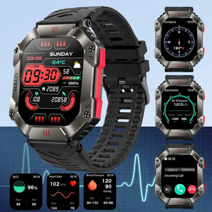 SENBONO 2023 Men Smartwatch Compass Barometer Altimeter GPS Trajectory Outdoor Sport Bluetooth Call 650mAh 2.0'' Smart Watch Men-EXPROTAS