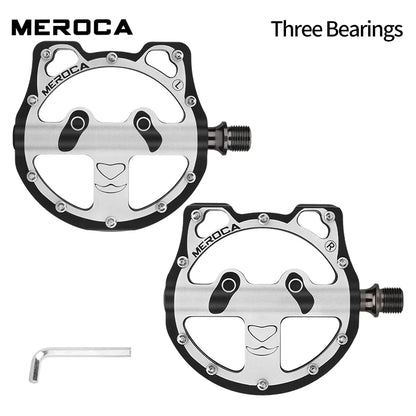 GOLDIX Cartoon Panda Bike Pedals 3 Bearing Alloy Non-Slip Folding MTB Road