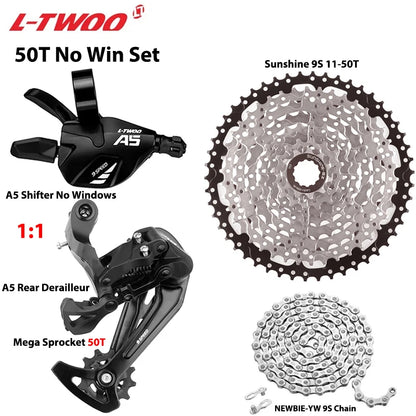 LTWOO A5 1x9 MTB Groupset Kit Shifter + Rear Derailleur + SUNSHINE Cassette 36-50T + Chain - EXPROTAS