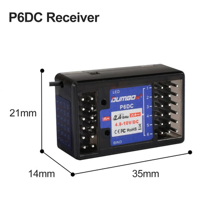 Dumborc 2.4GHz Receiver for RC Car Boat with Gyro P6DC P6F P4FM P10F