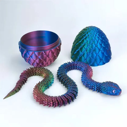 6pcs/set 3D Printed Snake Surprise Egg Decoration, Flexible Joints, The Best Gift for 3D Printing Enthusiasts