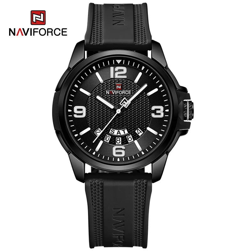 NAVIFORCE Creative TPU Strap Male Wristwatch Fashion Sports 3ATM Waterproof Quartz Day and Date Display Men Watches Reloj Hombre-EXPROTAS