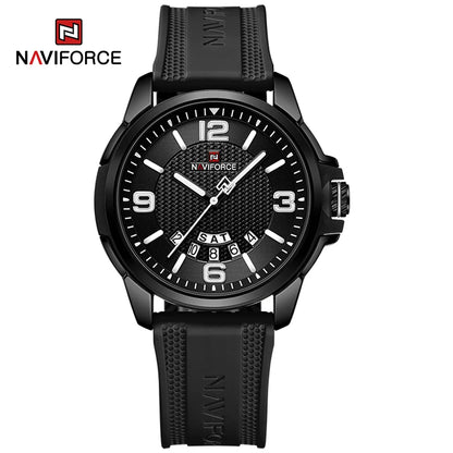NAVIFORCE Creative TPU Strap Male Wristwatch Fashion Sports 3ATM Waterproof Quartz Day and Date Display Men Watches Reloj Hombre-EXPROTAS