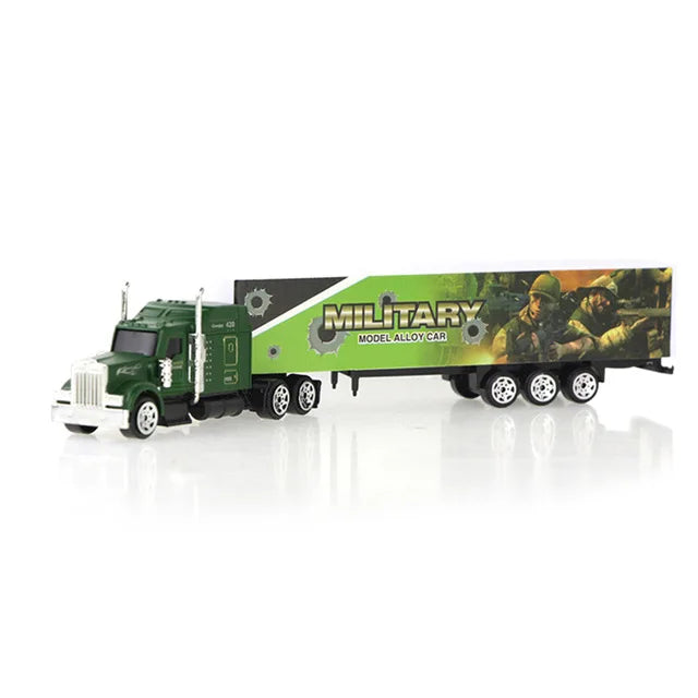 1Pcs Alloy Truck Model Diecast Toy Container Oil Tank Sliding Car Multi-color