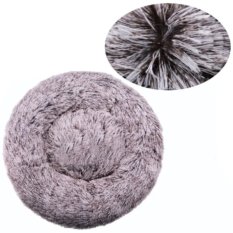 40-90cm Cat Bed Plush Round Soft Warm Cushion for Dog Pet Winter Sleeping